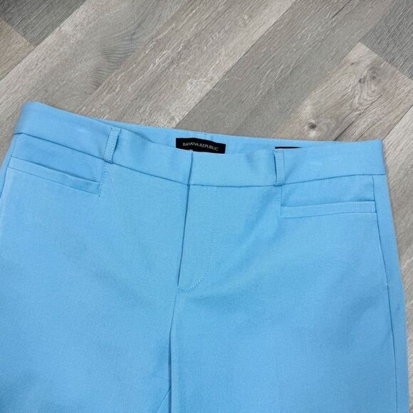 Banana Republic Lace Up Ankle Sloan Crop Pants Sky Blue 8 Long - Picture 6 of 15